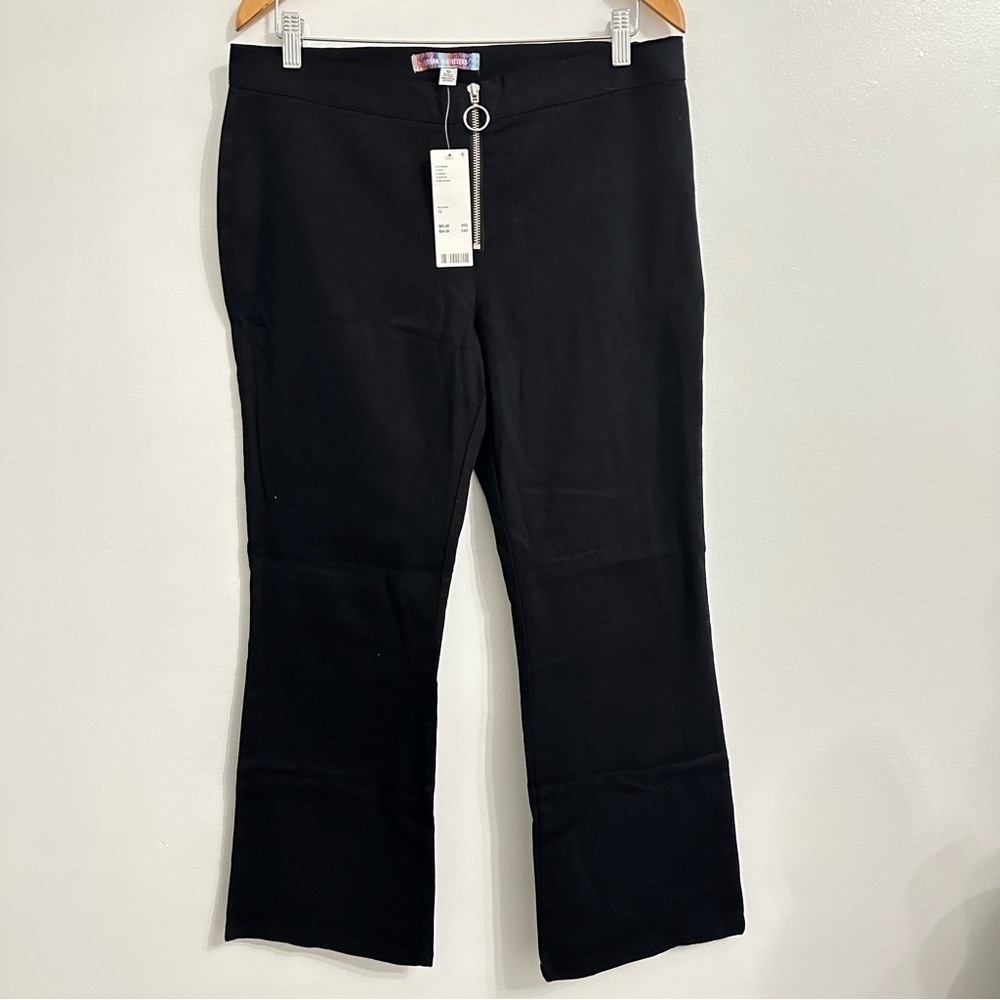 Urban Outfitters front Zip Front black pants size 12 NEW